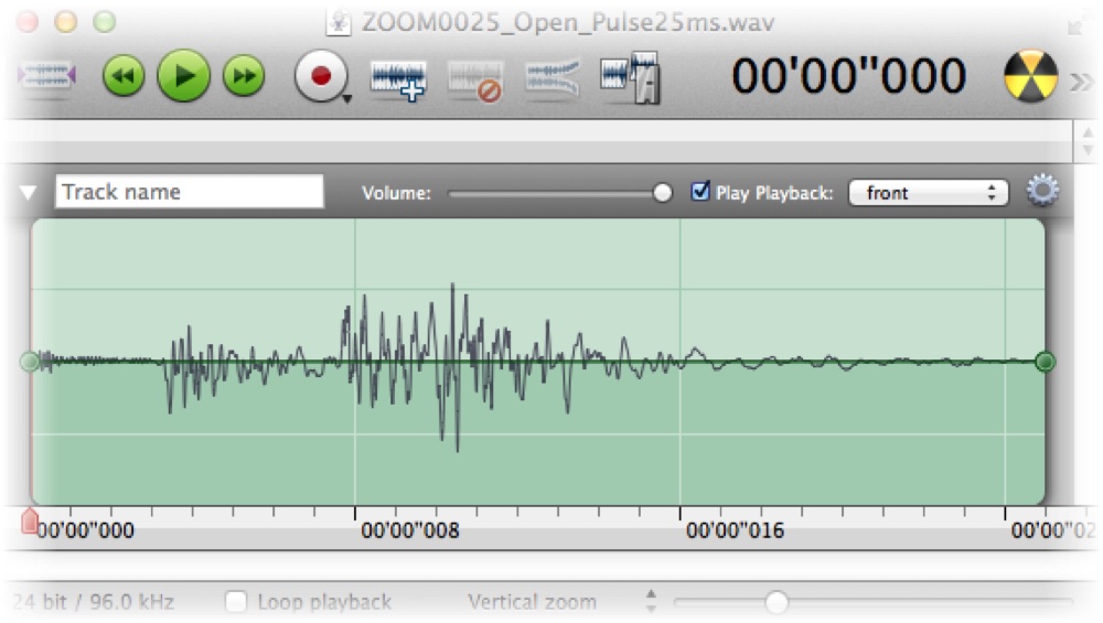 Open, 25 ms pulse