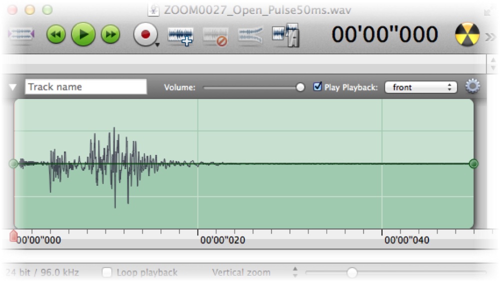 Open, 50 ms pulse